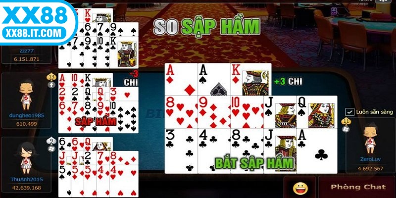 Theo cách chơi Mậu Binh online, mỗi thành viên sẽ được chia 13 lá bài