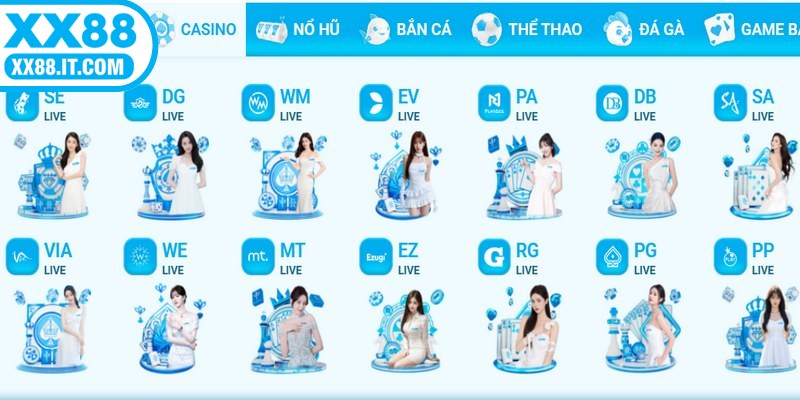 Casino XX88 tạo trải nghiệm sòng bạc sống động, hình ảnh sắc nét