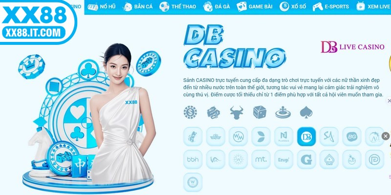 DB nổi bật với kho trò chơi đa dạng và đội ngũ dealer xinh đẹp