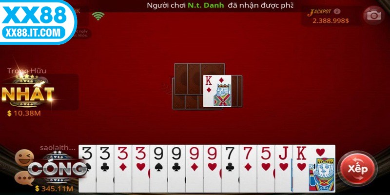 Thứ tự các lá bài được sắp xếp theo nguyên tắc cụ thể, dễ hiểu