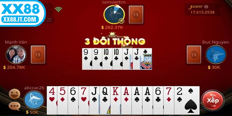 Ván game kết thúc khi có thành viên đánh hết các quân trên tay